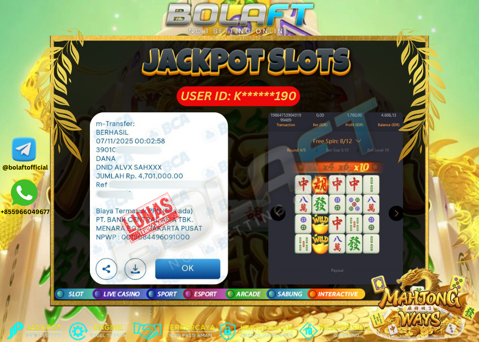 BOLAFT JACKPOT GAME SLOT