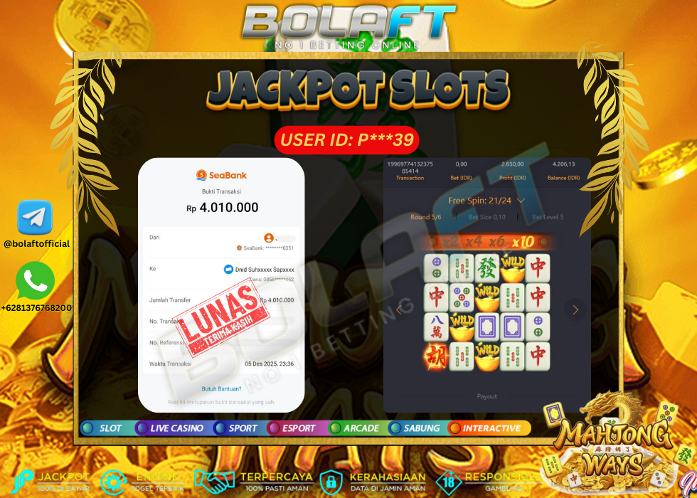BOLAFT JACKPOT GAME SLOT